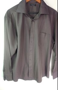 Santino Milano Mens Gray Dress Shirt L